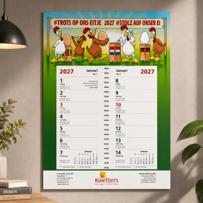 Week omlegkalender 2027 bedrukken Full colour bedrukken